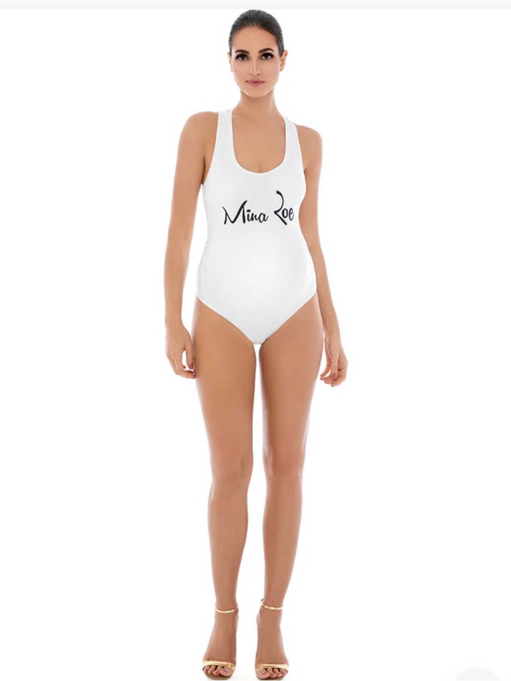 White Scoop-Back One-Piece Swimsuit